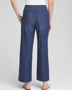Lightweight Drawstring Ankle Jeans