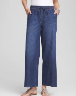 Lightweight Drawstring Ankle Jeans