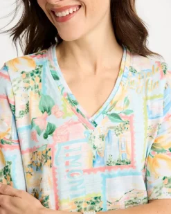 Limoni Dolci Cotton Slub V-Neck Tee