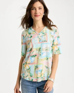 Limoni Dolci Cotton Slub V-Neck Tee