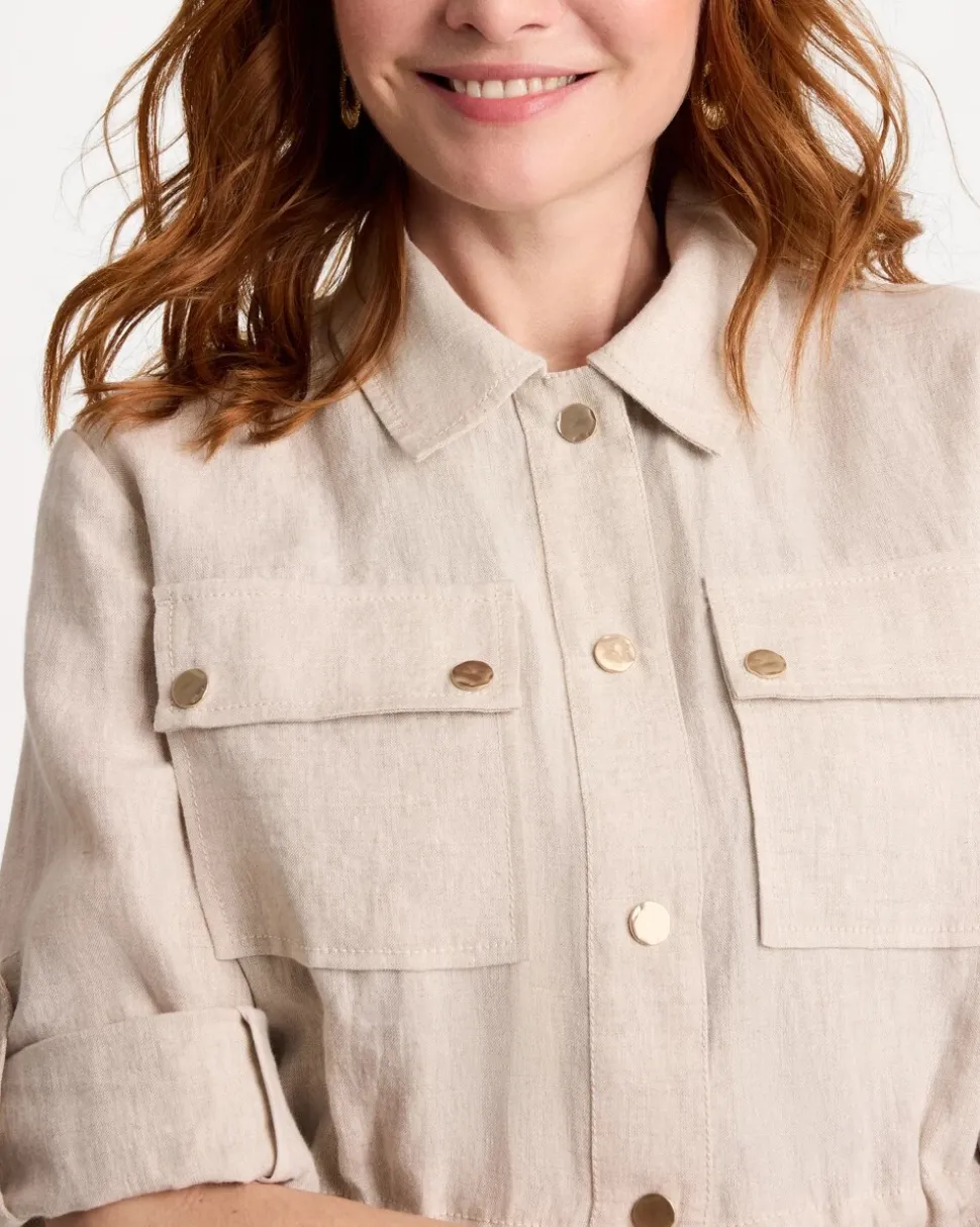 Linen Cargo Jacket