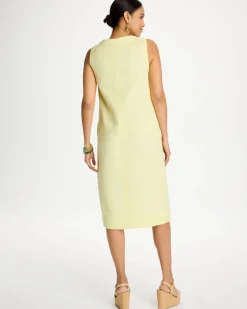 Linen-Cotton Henley Dress