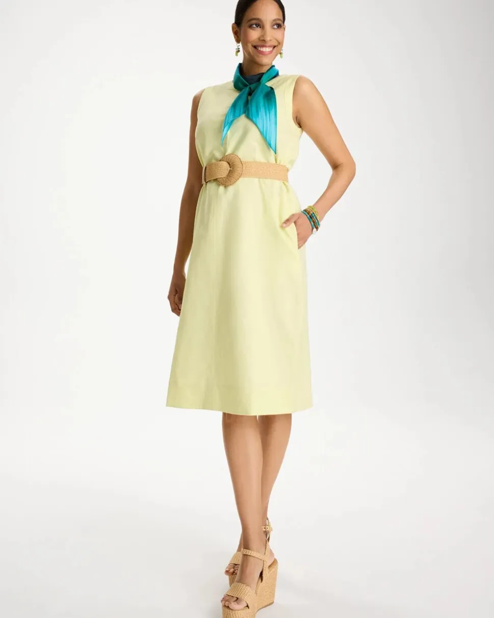 Linen-Cotton Henley Dress
