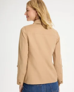 Linen-Cotton Utility Field Shacket