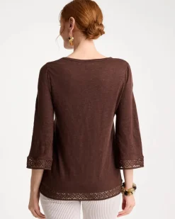 Linen Crochet Lace Tee