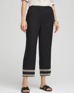 Linen Elastic Waist Cropped Pants