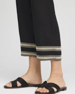 Linen Elastic Waist Cropped Pants