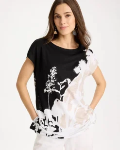 Linen Floral Seamed Tunic
