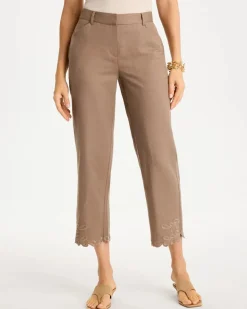 Linen Fly Front Pants