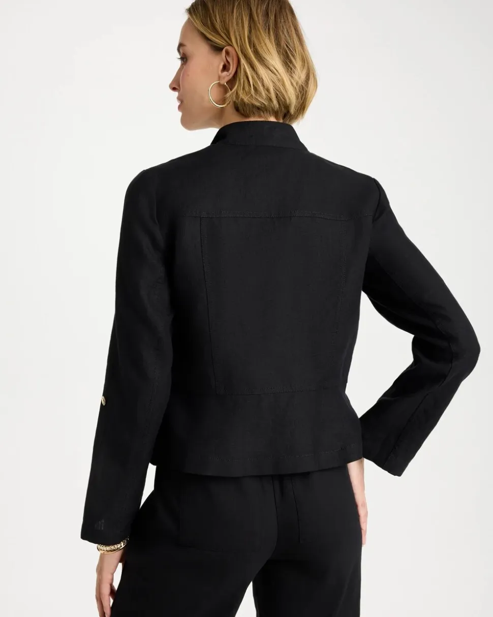 Linen Moto Jacket