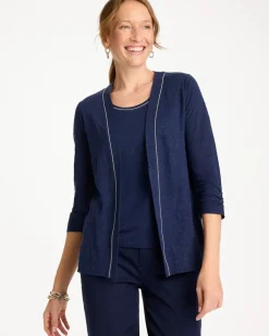 Linen Open Front Cardigan