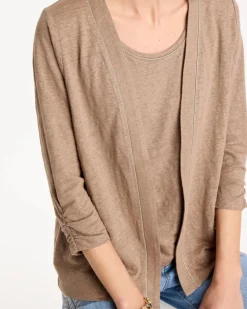 Linen Open Front Cardigan