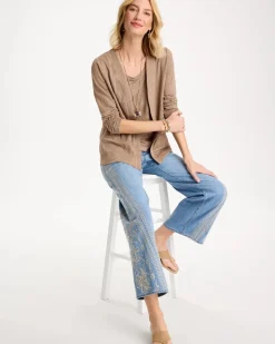 Linen Open Front Cardigan