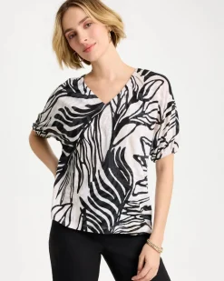 Linen Ruched Palm Tee