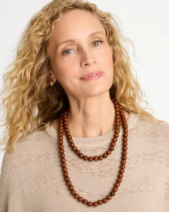 Long Beaded Single-Strand Necklace