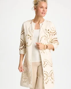 Long Faux Leather Kimono