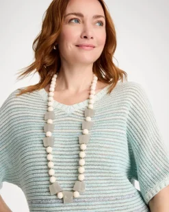 Long Geo Beaded Necklace