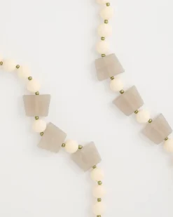 Long Geo Beaded Necklace
