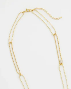 Long Gold Ball Chain Single Strand