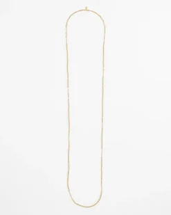 Long Goldtone Seed Bead Necklace