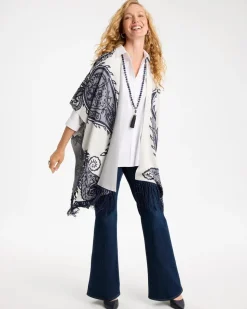 Long Knit Fringed Ruana