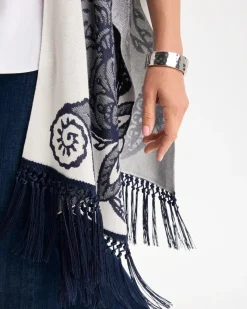 Long Knit Fringed Ruana
