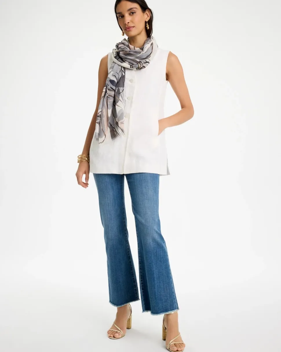 Long Linen Sleeveless Vest
