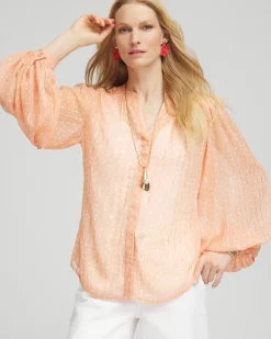 Metallic Jacquard Blouse