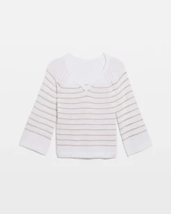 Metallic Striped Pullover Sweater