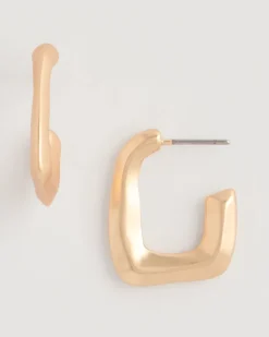 Mini Goldtone Square Earrings