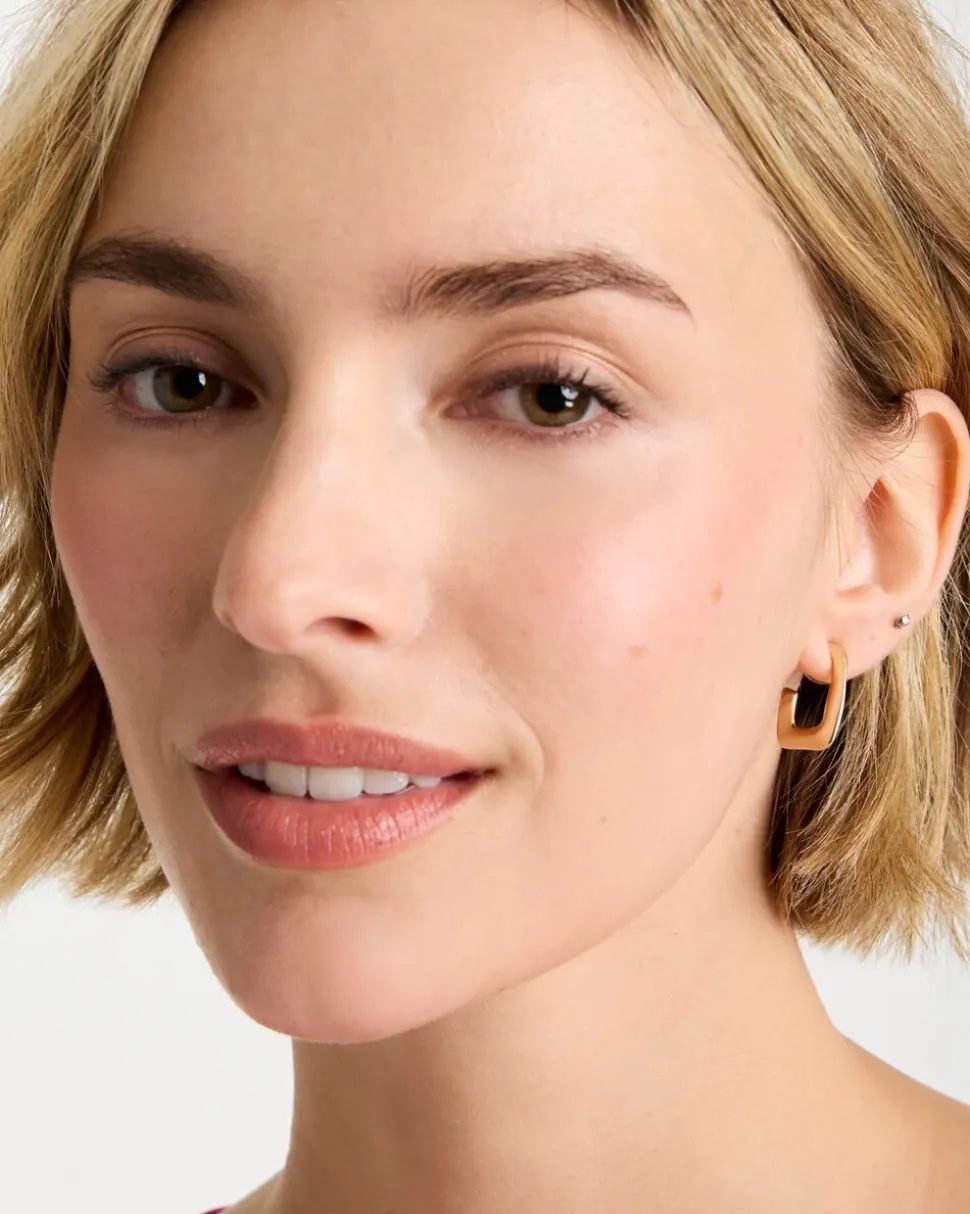 Mini Goldtone Square Earrings