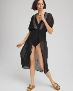 Miraclesuit® Beach Embroidered Long Kimono