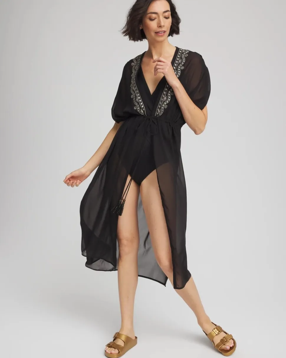 Miraclesuit® Beach Embroidered Long Kimono