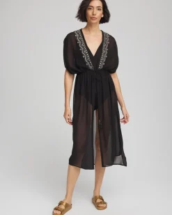 Miraclesuit® Beach Embroidered Long Kimono