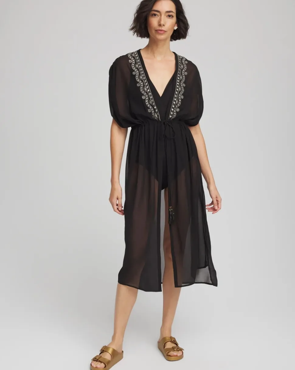 Miraclesuit® Beach Embroidered Long Kimono