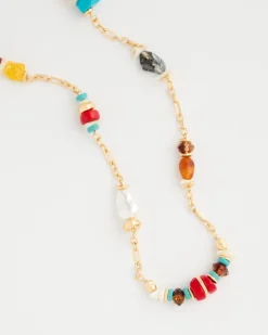 Mixed-Media Long Beaded Necklace