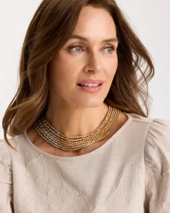 Multi-Strand Beaded Short Necklace