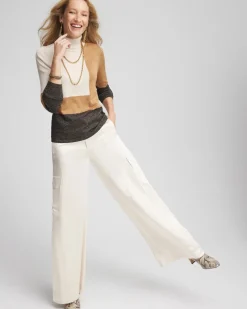 Neutral Colorblock Turtleneck Sweater