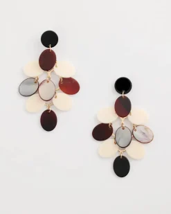 Neutral Resin Chandelier Earrings