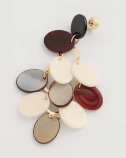 Neutral Resin Chandelier Earrings