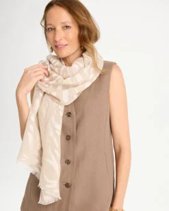 Neutral Zebra Jacquard Oblong Scarf