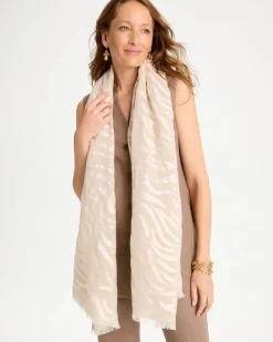 Neutral Zebra Jacquard Oblong Scarf