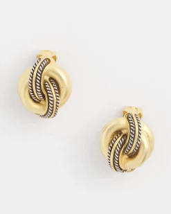 No Droop™ Gold Knot Clip-On Earrings