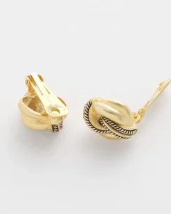 No Droop™ Gold Knot Clip-On Earrings