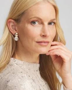 No Droop™ Gold Tone Crystal Clip-On Earrings