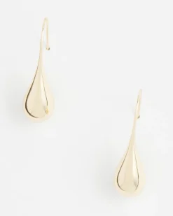 No Droop™ Gold Tone Teardrop Threader Earrings