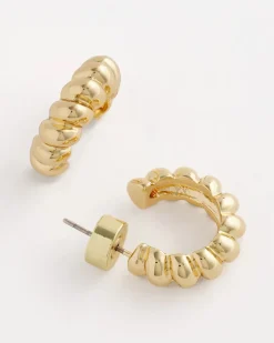 No Droop® Goldtone Twisted Hoop Earrings
