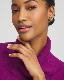 No Droop™ Mixed-Metal Clip-On Hoop Earrings