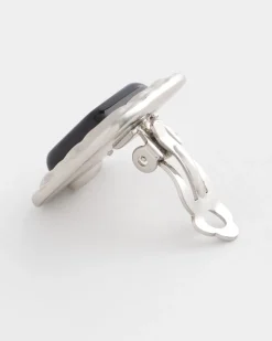 No Droop™ Onyx Square Clip-On Earrings