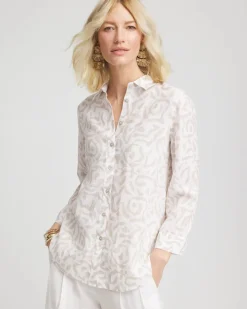 No Iron™ Animal Print Linen Shirt